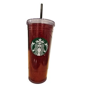 Starbucks 2018 Red Glitter 24oz Tumbler